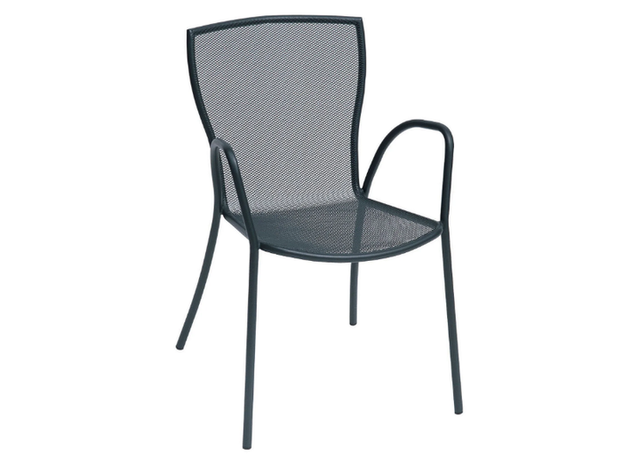 SYRENE 2 - Stackable galvanized steel garden chair with armrests _ RD Italia